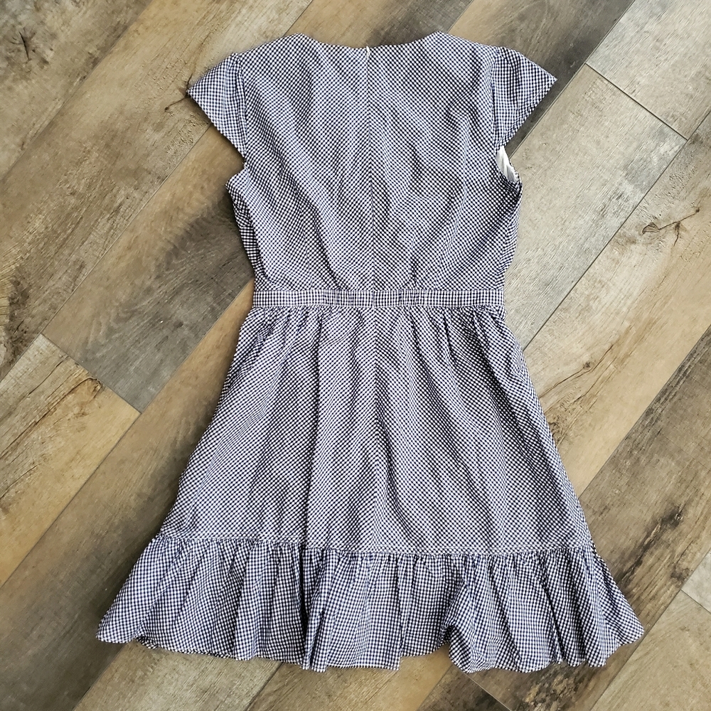 NWT J Crew Faux Wrap Gingham Poplin Minidress 4 - Picture 2 of 3
